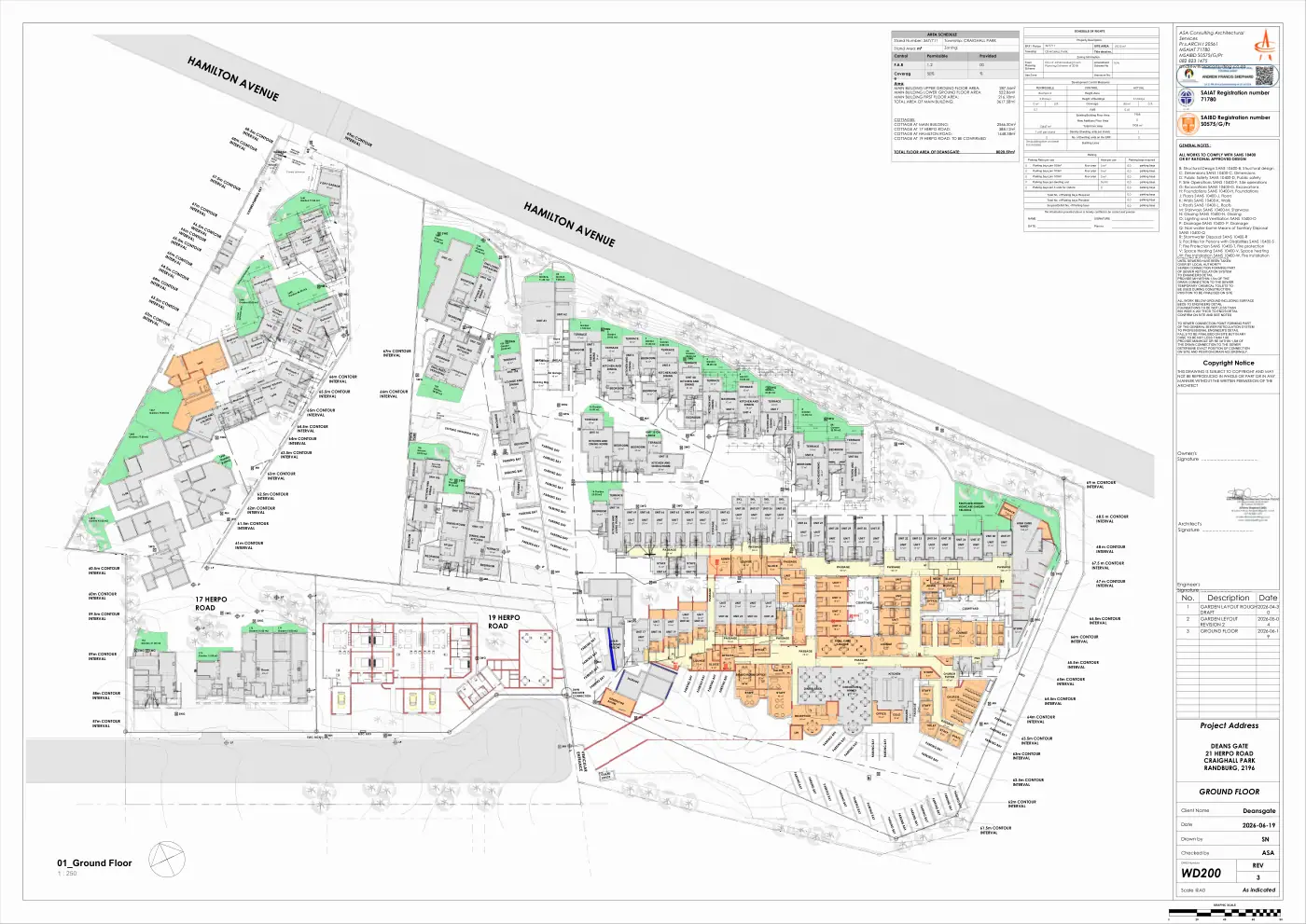 Deansgate - Old Age Home: 07-13 DEANSGATE SITE PLAN AND GROUND FLOOR