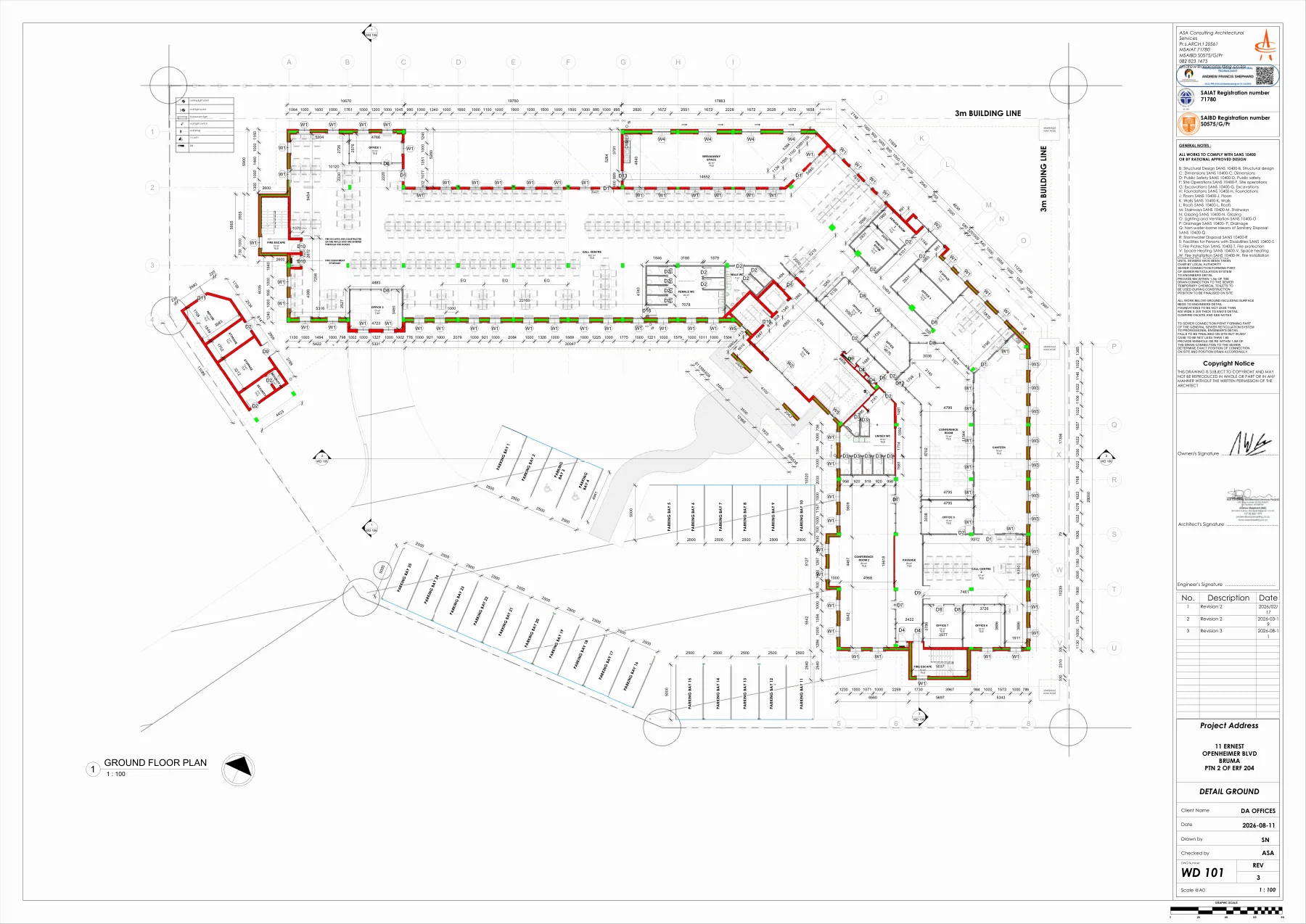 DA Offices: Architectural plans