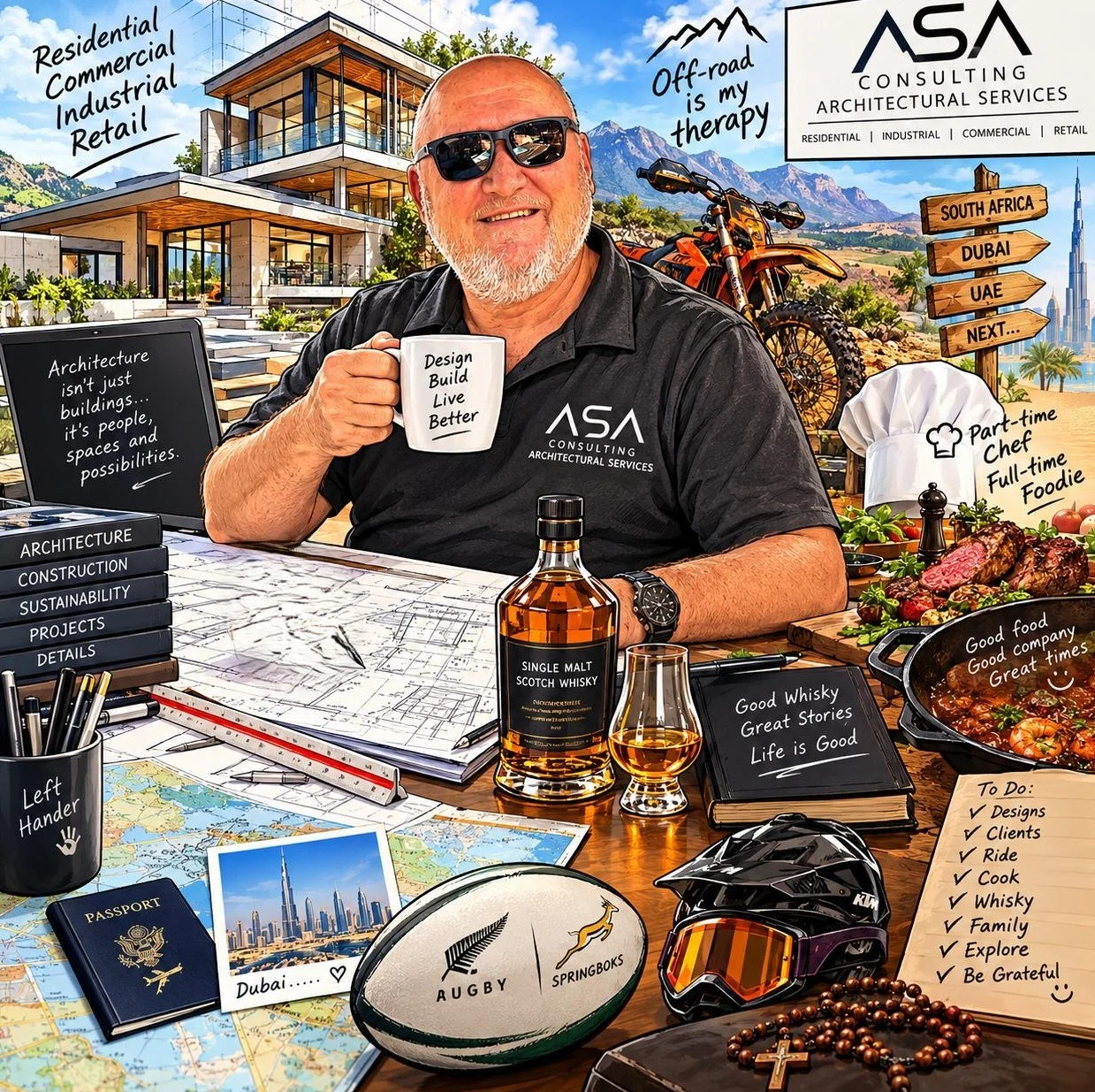 Andrew Shephard, commissioned personal illustrated poster