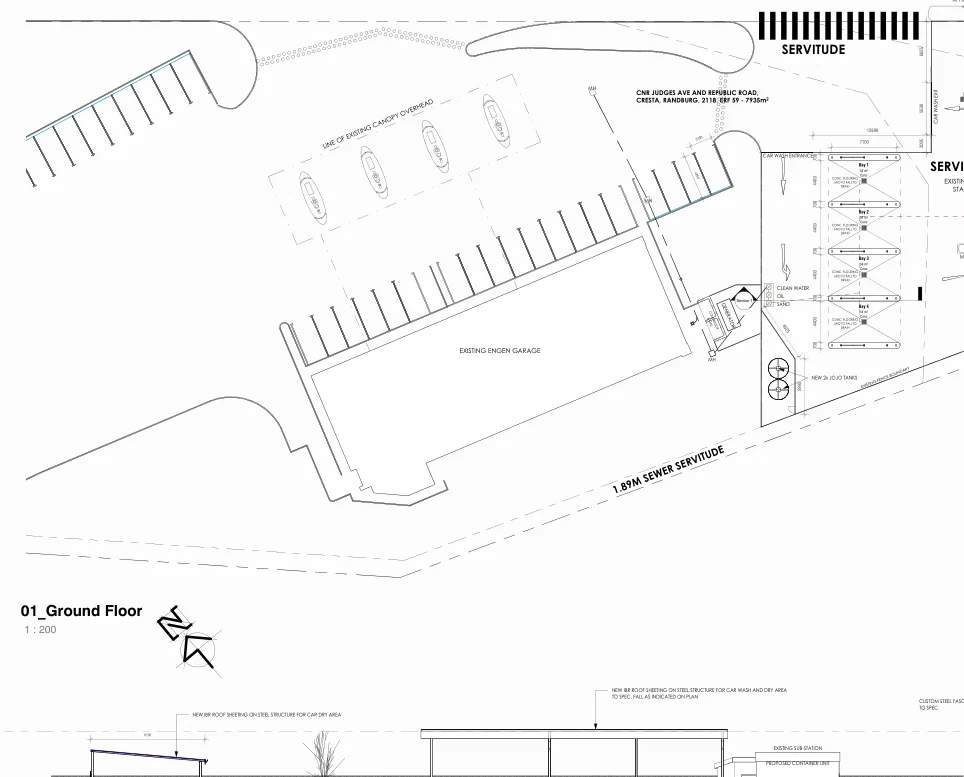 Engen - Bruce’s Car Wash: Site and wash-bay plans